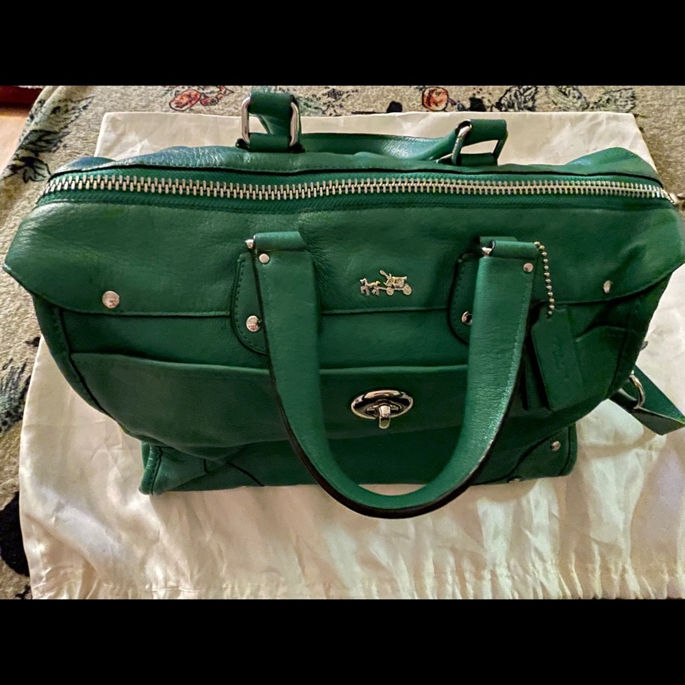 Green Coach Satchel/Crossbody/Messenger bag